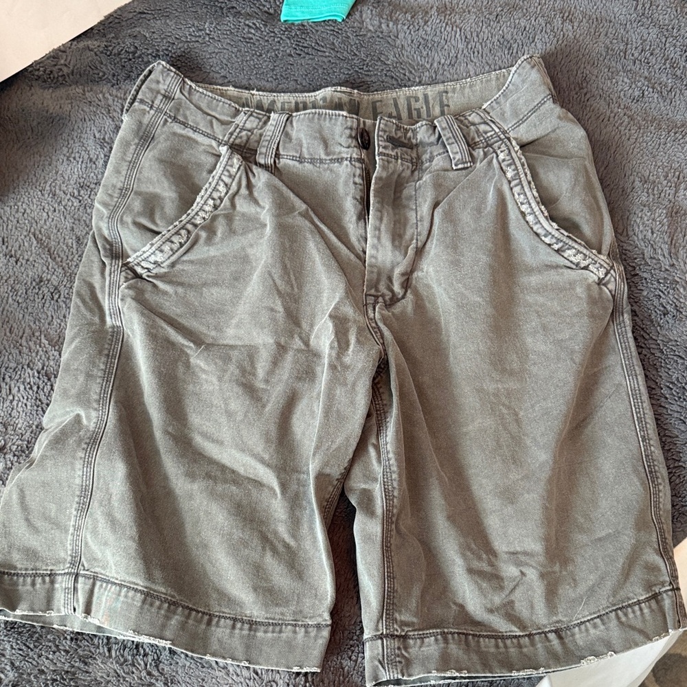 American Eagle Outfitters Gray Flat Front Men Shorts